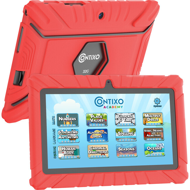 Contixo V8 32GB 7"" Kids Contixo Academy Tablet, Red