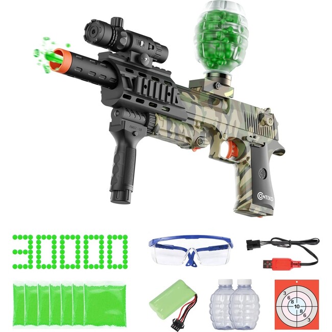 Contixo Gel Blaster Battery Powered Toy, Camouflage