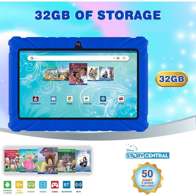 Contixo K2-V8 Kids Tablet (7in, HD, 32GB, Wi-Fi, Android 11), Dark Blue - Tech Toys - 3