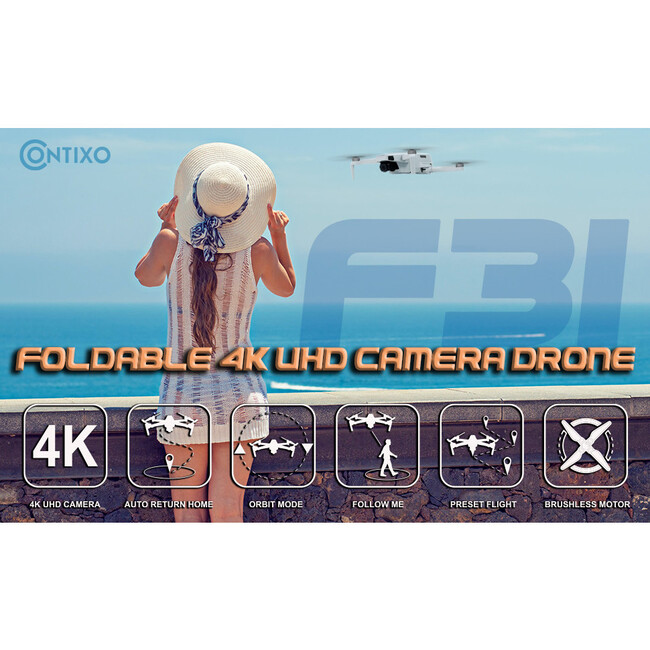 Contixo F31 Foldable GPS Drone - Remote Control - 3