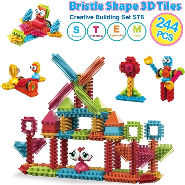 244 Pcs Bristle Shape Tile 3D Building Block set - Building Sets - 2