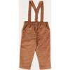 Shoulder Braces Front Pocket Corduroy Trousers, Caramel - Pants - 3