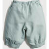 Linen Pageboy Elastic Waistband Knickerbockers, Teal - Pants - 2