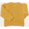 Openwork Long Sleeve Button-Up Knit Cardigan, Mustard - Cardigans - 4