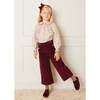 Gold Button Wide Leg Corduroy Pocket Trousers, Burgundy - Pants - 2