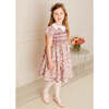 Florence Floral Print Short Sleeve Hand-Smocked Dress, Pink - Dresses - 2