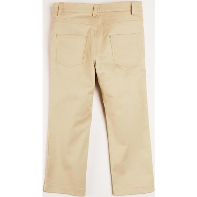 Plain Elastic Waistband 5-Pocket Chino Trousers, Camel - Pants - 5