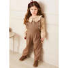 Chester Puppytooth Ruffle Button Long Dungarees, Caramel - Overalls - 2