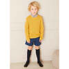 Crew Neck Long Sleeve Cable Knit Jumper, Mustard - Sweaters - 2