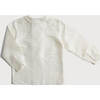 Boys Peter Pan Collar Long Sleeve Double-Breast Silk Shirt, White - Shirts - 2