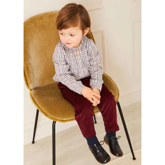 Corduroy Trousers, Burgundy - Pants - 3