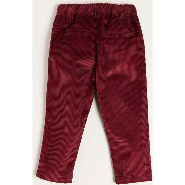 Corduroy Trousers, Burgundy - Pants - 4