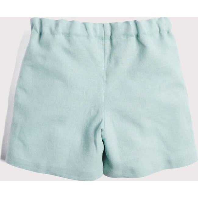 Boys Celebration Elastic Waistband Front Pocket Shorts, Teal - Shorts - 2