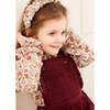 Frill Detail Shoulder Braces Ribbed Corduroy Skirt, Burgundy - Skirts - 3