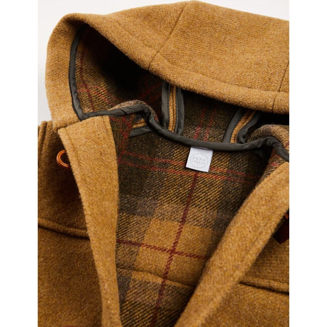 Double Face Wool Toggle Fasten Hood Duffle Coat, Camel - Coats - 4