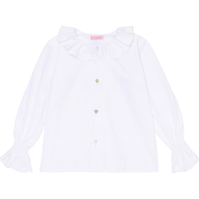 White Carissa Long Sleeve Girl Shirt