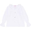 White Carissa Long Sleeve Girl Shirt - Blouses - 1 - thumbnail