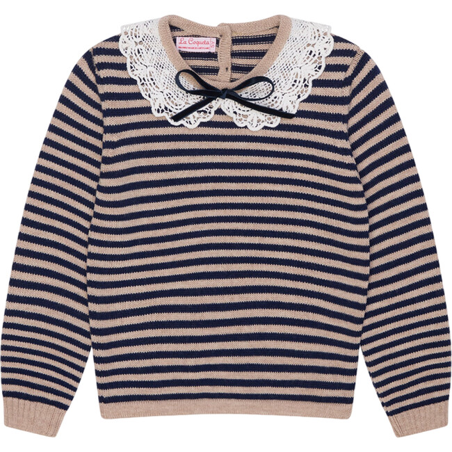 Navy Stripe Blanca Merino Girl Sweater