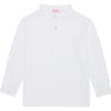 White Marco Boy Long Sleeve Polo Shirt - Shirts - 1 - thumbnail