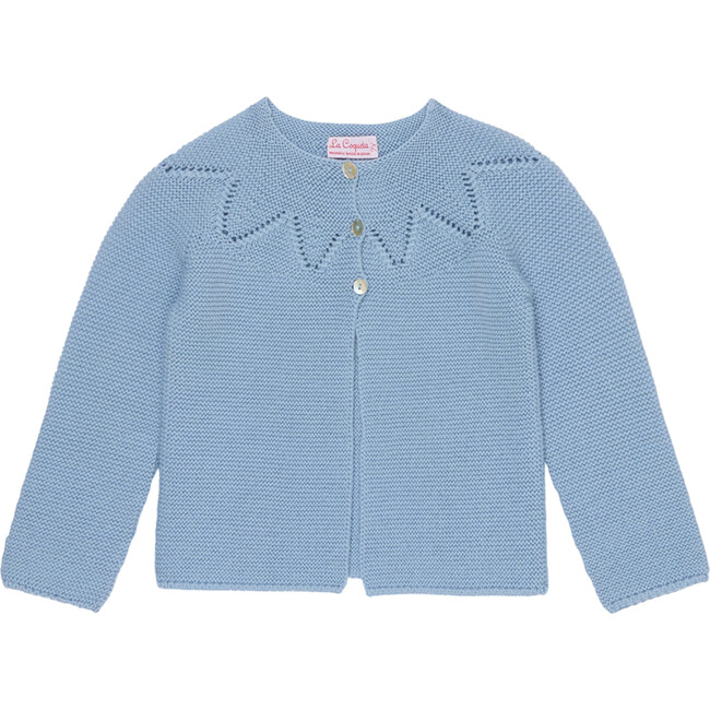 Dusty Blue Roseta Merino Baby Cardigan