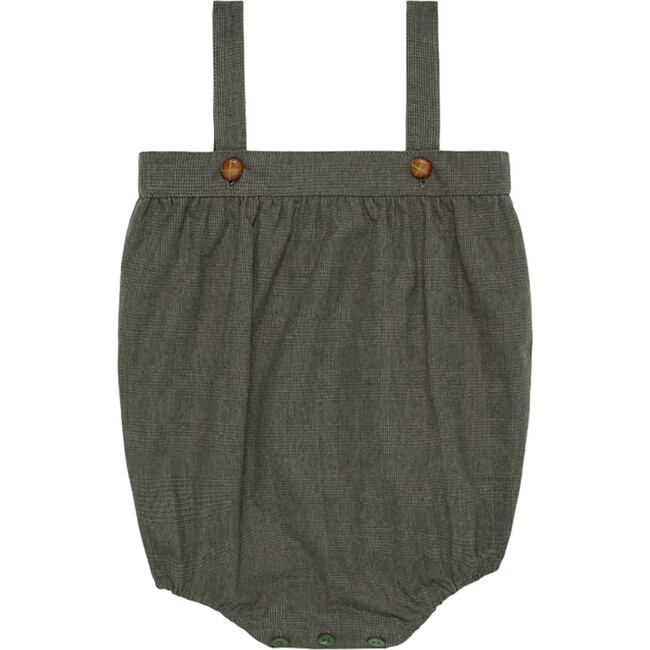 Olive Check Filada Baby Romper Overalls