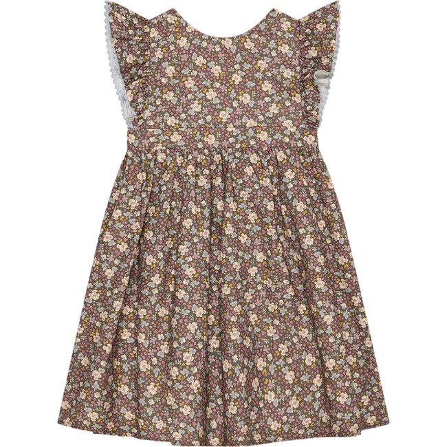 Brown Floral Emma Girl Pinafore Skirt