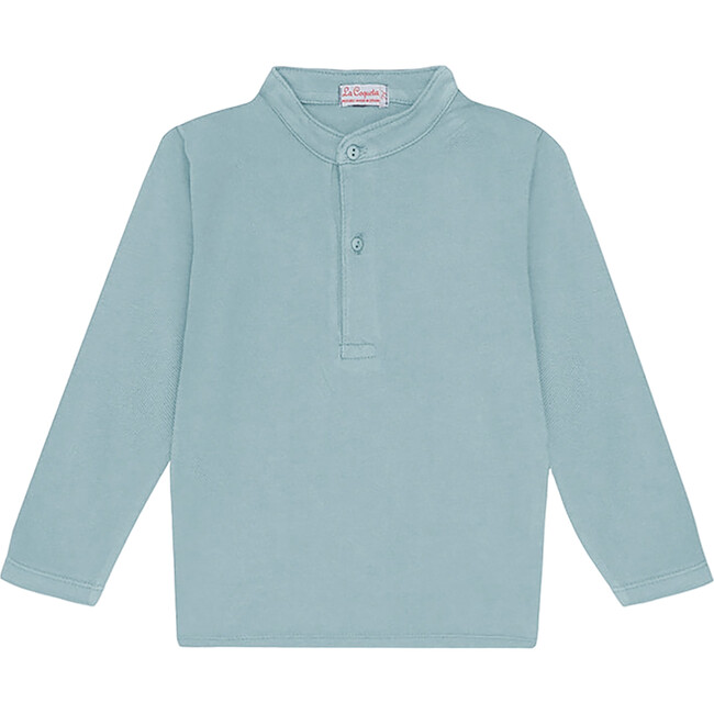 Sage Green Alcomo Long Sleeve Boy Polo Shirt