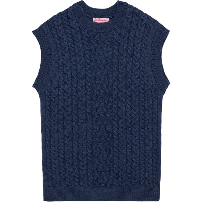 Dark Blue Alvaro Merino Boy Sleeveless Sweater