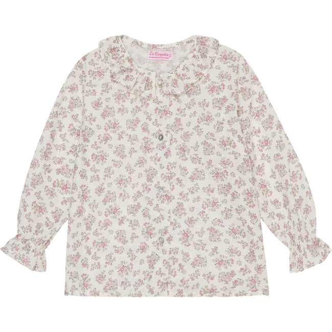 Ivory Floral Ella Long Sleeve Baby Girl Shirt