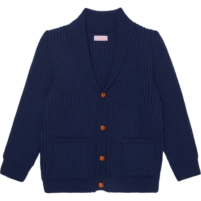 Navy Axel Merino Boy Cardigan