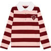 Pink Stripe Rosalie Long Sleeve Girl Polo Shirt - Blouses - 1 - thumbnail