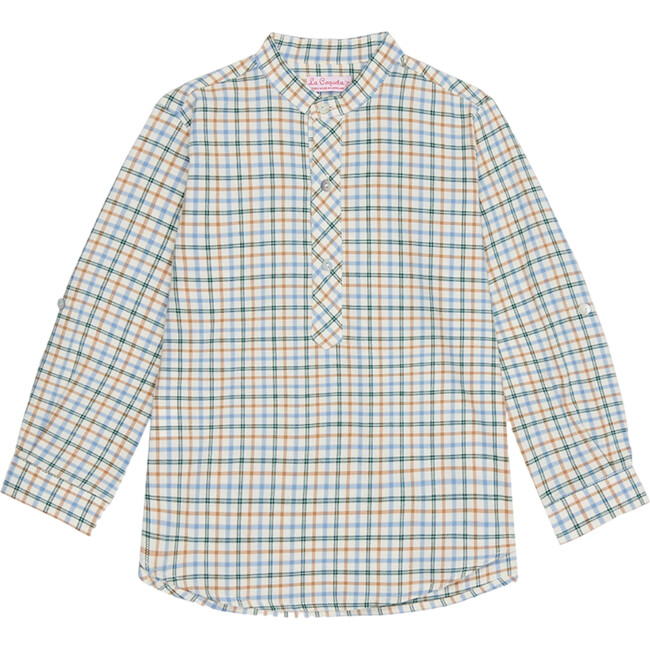 Camel Check Jazmin Long Sleeve Boy Shirt