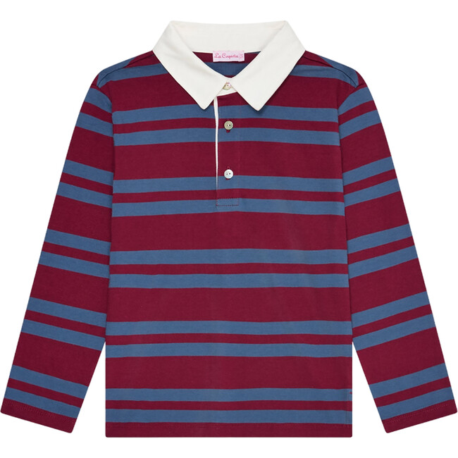 Blue Stripe Tijo Long Sleeve Boy Rugby Shirt