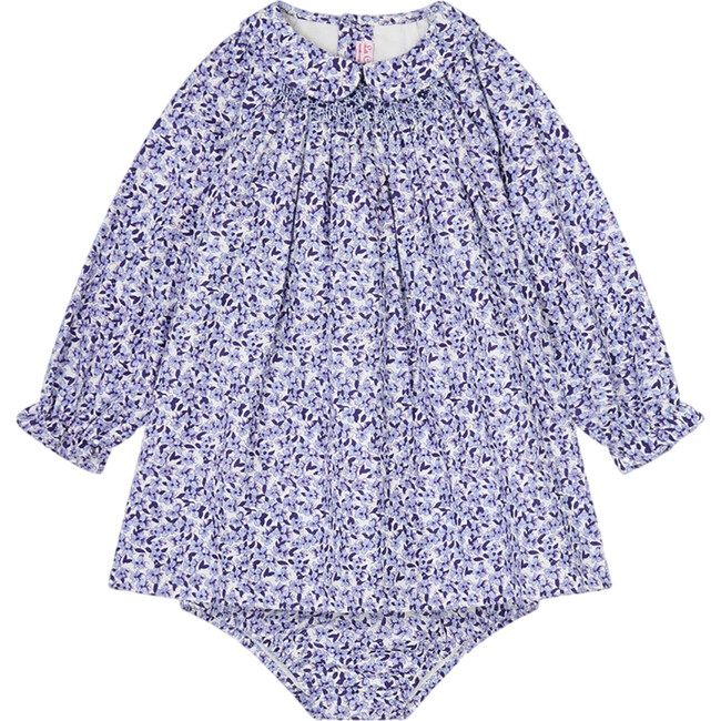 Blue Floral Palma Baby Girl Hand-Smocked Set