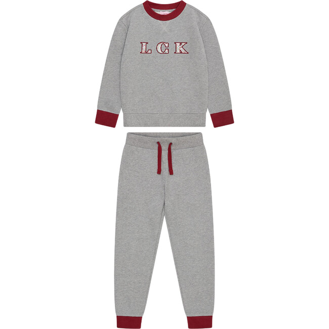 Grey Melange Pernille Girl Tracksuit