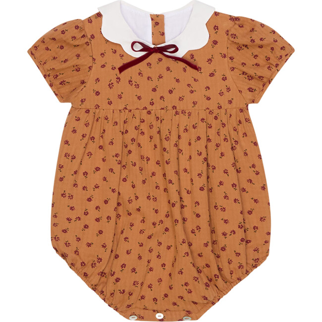 Caramel Floral Krista Baby Girl Romper