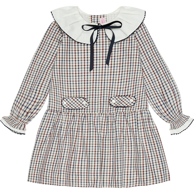 Burgundy Check Tessa Girl Dress