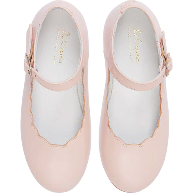 Blush Leather Girl Scallop Mary Jane Shoes