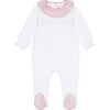 White Flora Baby Girl Smock Sleepsuit - Pajamas - 1 - thumbnail