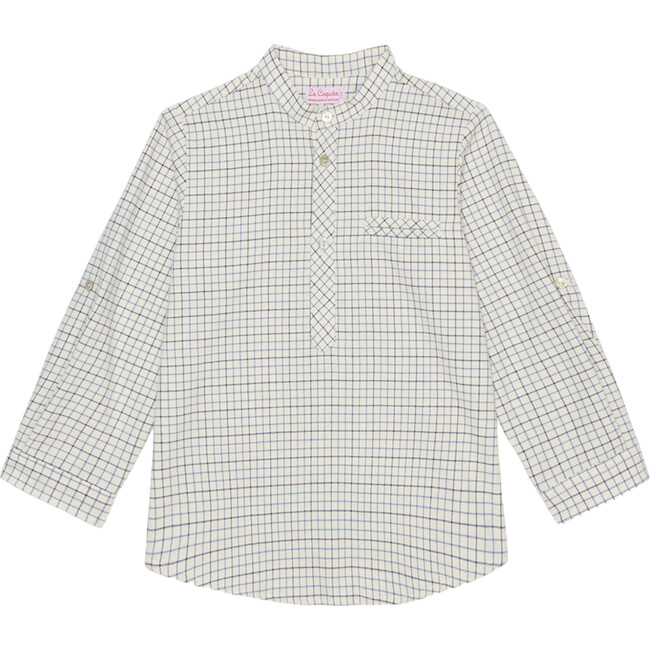 Navy Check Mateo Long Sleeve Boy Shirt