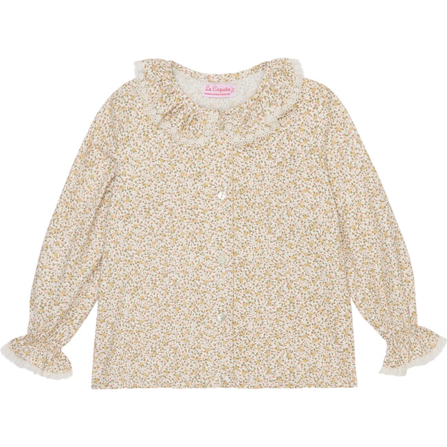 Green Floral Gianna Long Sleeve Baby Girl Shirt