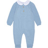 Dusty Blue Emilio Merino Baby Knitted Jumpsuit - Onesies - 1 - thumbnail