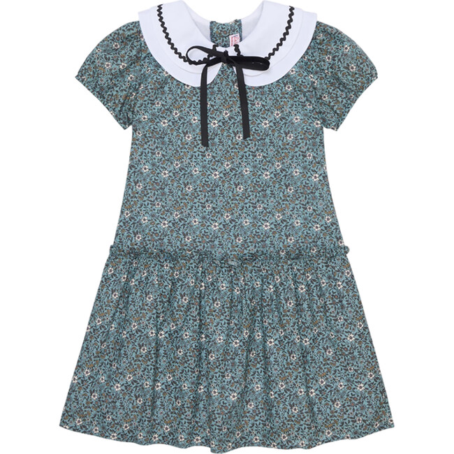 Blue Floral Xana Girl Drop Waist Dress