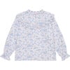 Blue Floral Bella Long Sleeve Girl Shirt - Blouses - 1 - thumbnail