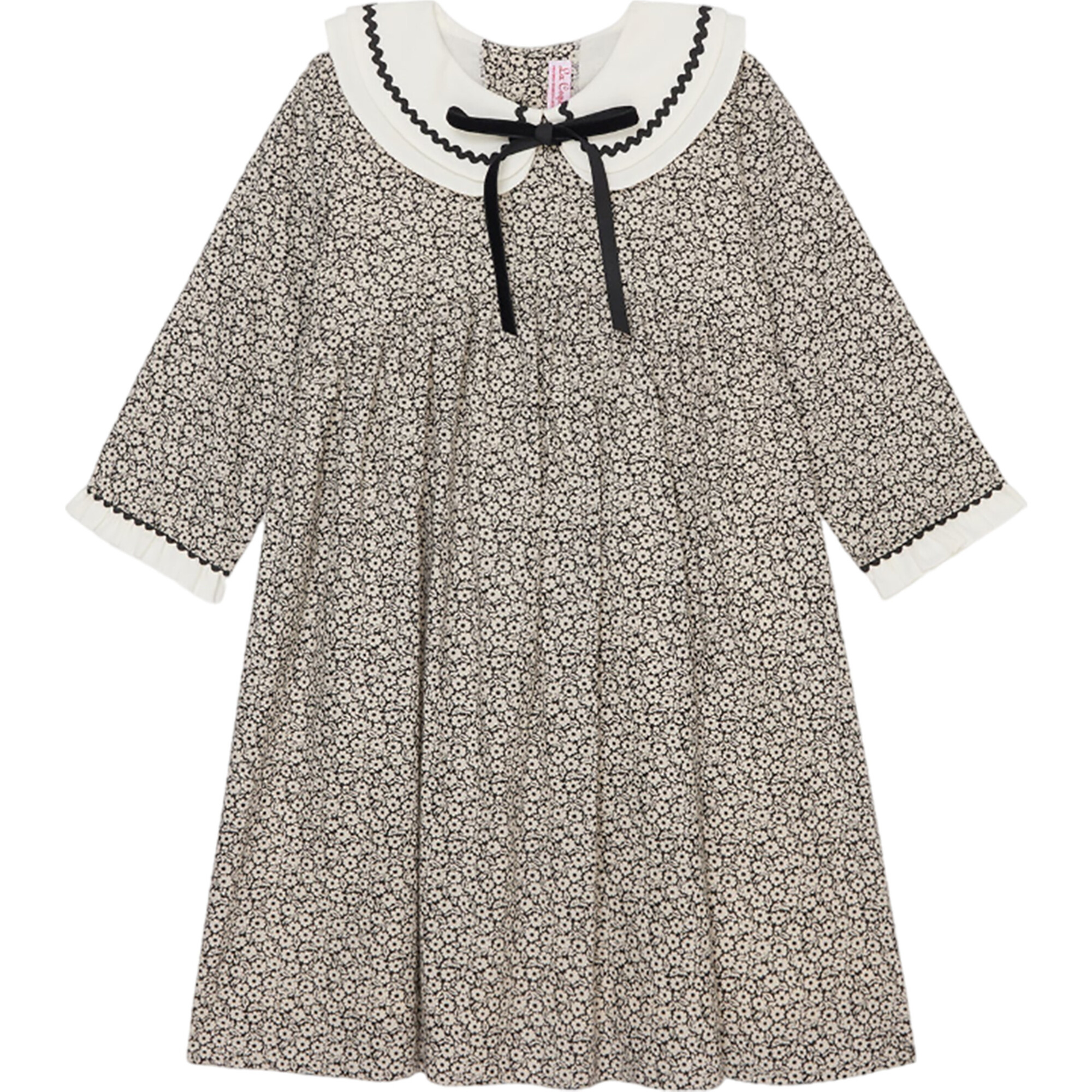 Black Floral Leana Girl Dress - Dresses - 1