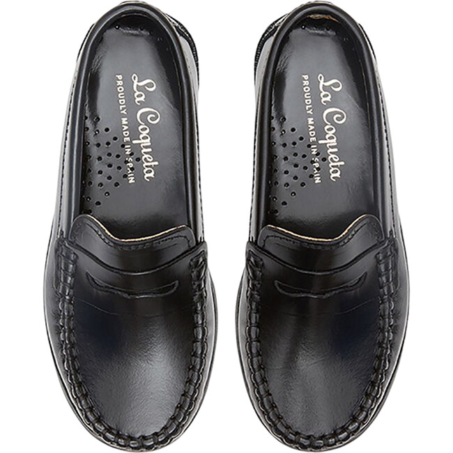 Black Leather Castellanos Loafer Shoes - Dress Shoes - 1