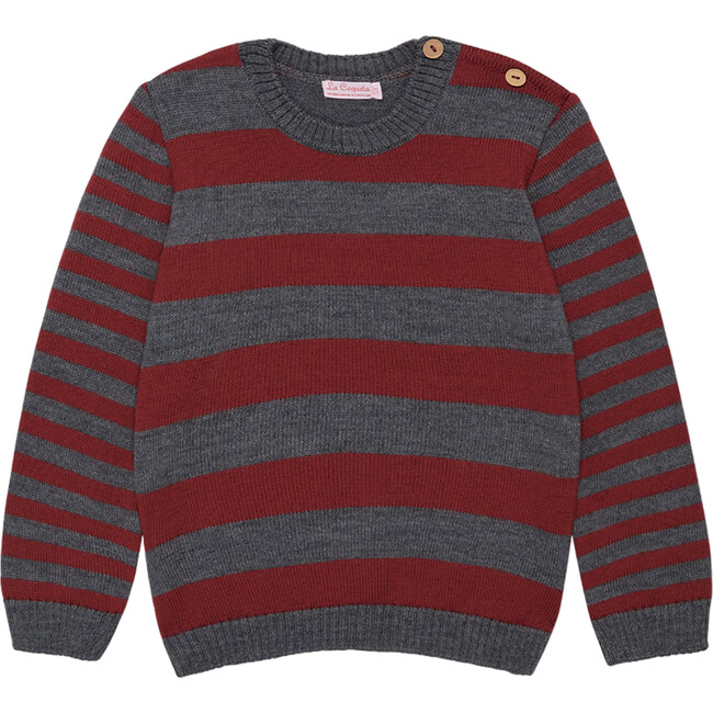 Burgundy Stripe Bromo Merino Boy Sweater