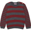 Burgundy Stripe Bromo Merino Boy Sweater - Cardigans - 1 - thumbnail