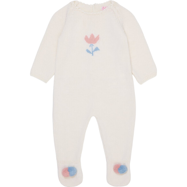 Ivory Flor Merino Baby Girl Knitted Jumpsuit