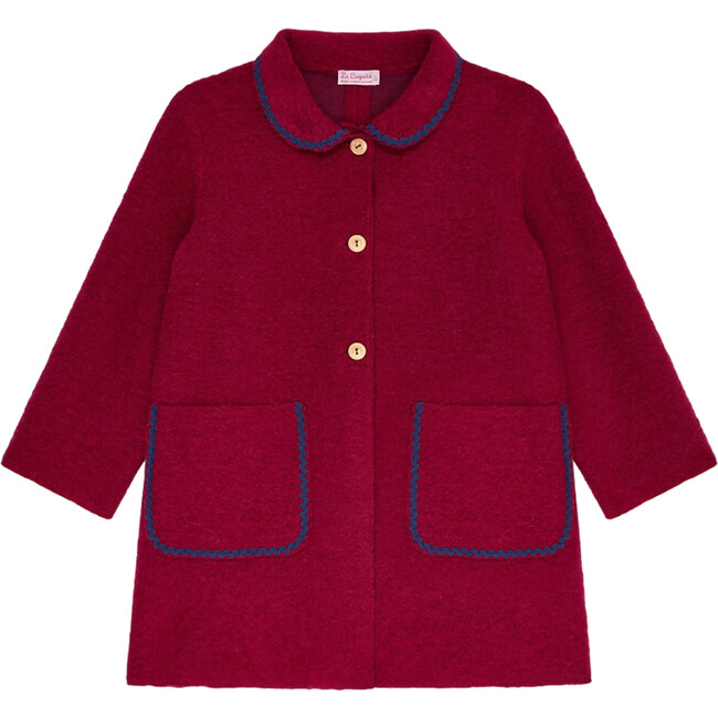 Burgundy Henrietta Girl Coat - Coats - 1